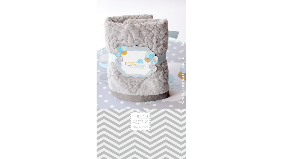 Trusou botez cu elefantei si baloane de aer cald, Grey Baby Elephant  3